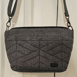 Lug Charcoal Quilted Crossbody Bag